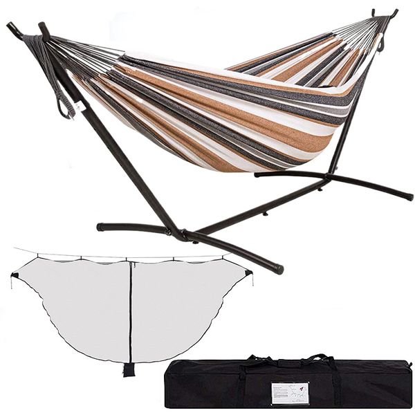 Hammock Double Hammock with Mosquito Net+Portable Carrying Bag-105cm Height