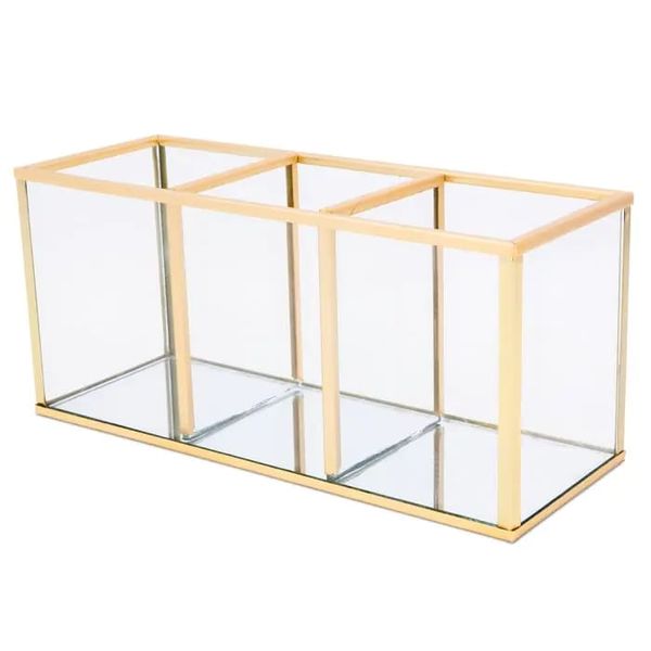 Cosmetic Organiser - Glass - Gold
