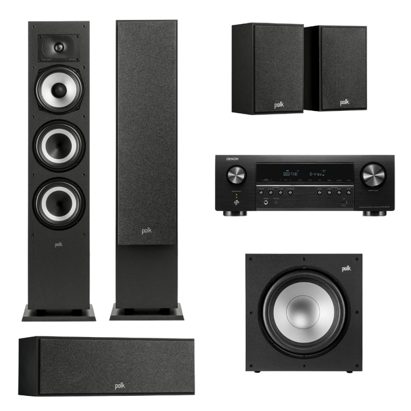 Polk MXT60 5.1 System Bundle With Denon AVRS670H Network AV Receiver - Black