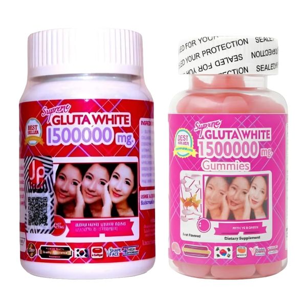 Supreme Gluta White 1500000mg Softgels and Gummies
