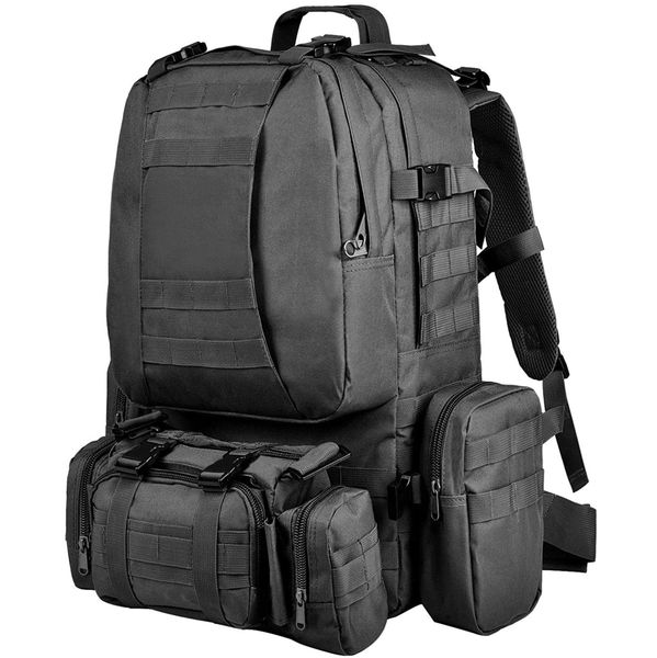 Tactical Backpack with 3 Molle Bags - (55L)