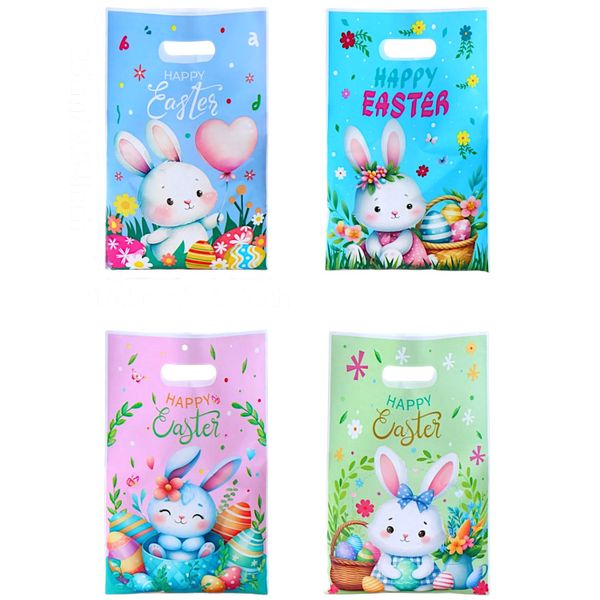 25 Piece - Happy Easter Bunny Party Gift Bags With Cute Rabbits