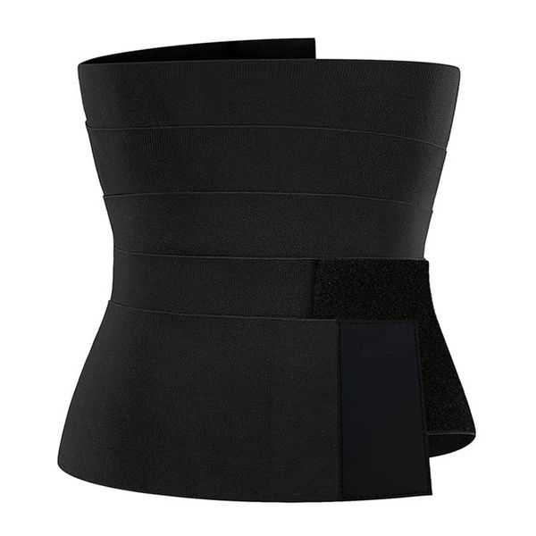 6m Stretchable Waist Trimmer Training Tummy Wrap Belt Corset - Black