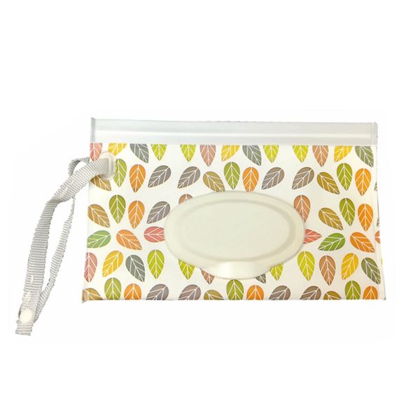 Baby Wet Wipes Pouch Caddy (Leaf Pattern)