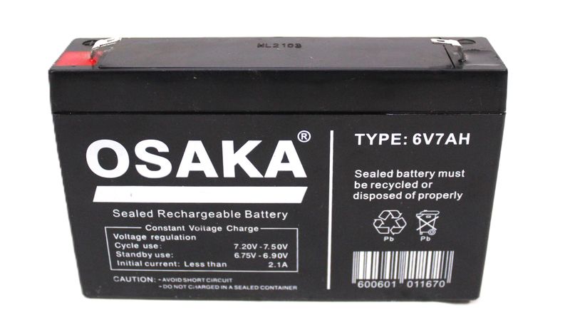 Osaka Rechargeable Sealed Battery 6V 7AH