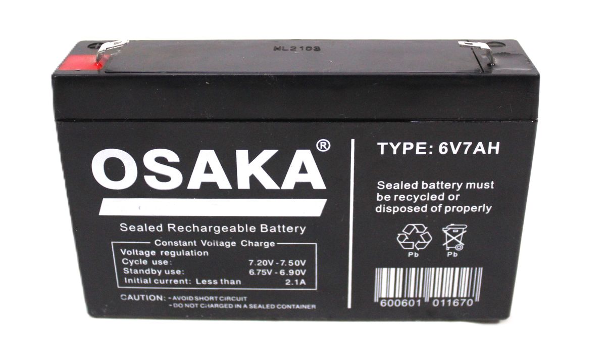 Osaka Rechargeable Sealed Battery 6V 7AH