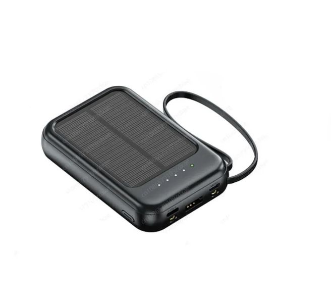 Solar power bank 10000mAh with 4 data lines