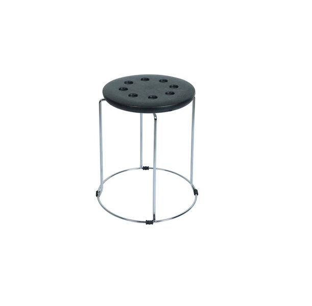 Bar Stool with Chrome Finish &amp; Plastic Seat