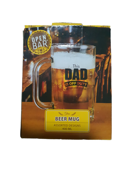 Glass Beer Mug, Fun - Dad Off Duty 400ml