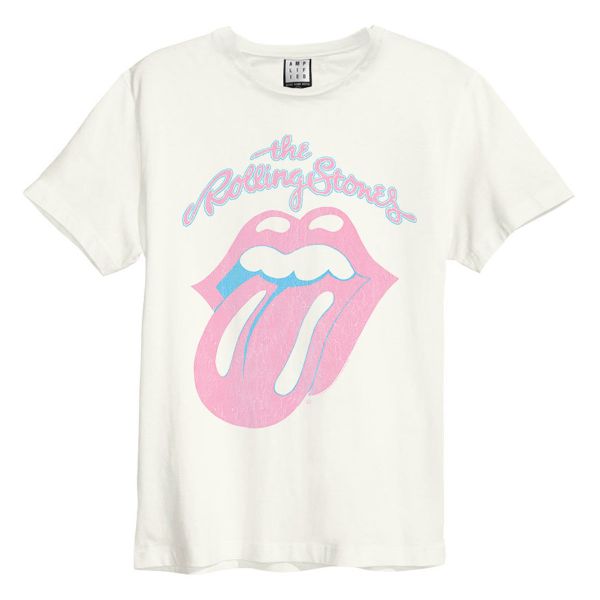 The Rolling Stones - Washed Out Amplified Vintage White Small T Shirt