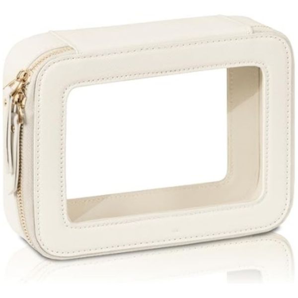Clear Makeup Bag - Waterproof, Organizer with Golden Zipper