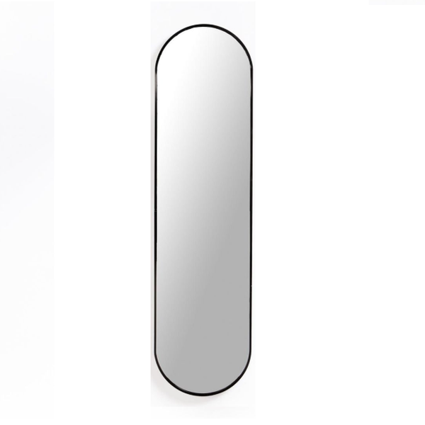 Large Pill Shaped Wall Mirror 100 x 30cm Wall Mirror - Black