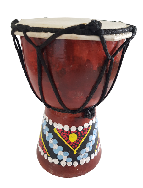 Ornament Mini Djembe Hand/Finger Drum Dotted Traingle Pattern - 15cm x 10xm