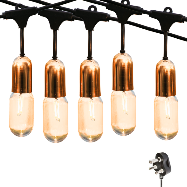 Stellar Lighting 10m 10 LED Festoon Gold VIntage Drop String Lights Outdoor