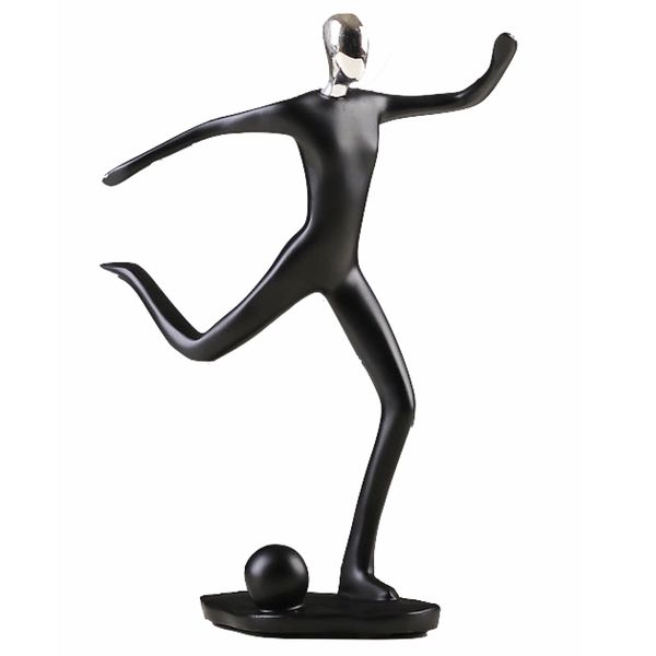 Home Decor Nordic Football Sportsman Silhouette Ornament - Soccer (26x21cm)
