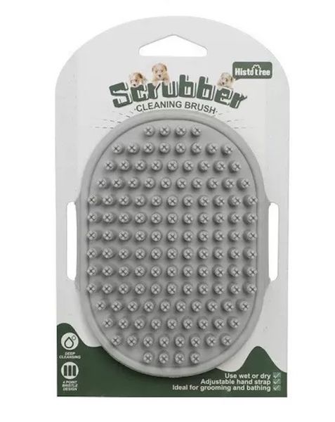 Scrubber Pet Cleaning Brush Wet or Dry Grooming Bathing Massage Adjustable