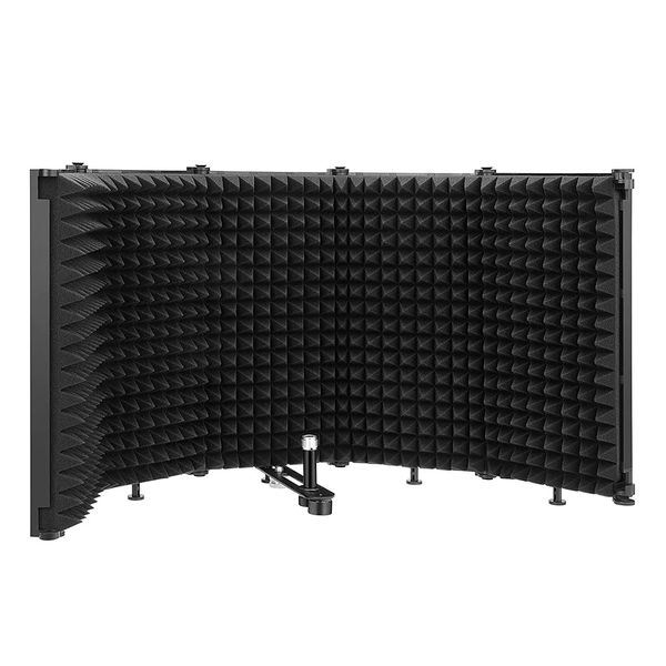 GLS 5 Foldable Panels Microphone Soundproof Cover Mic Isolation Shield