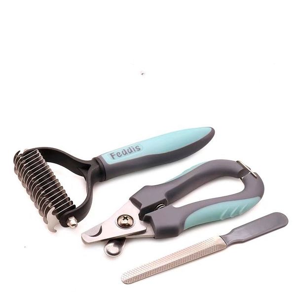 Pet Nail Clippers, Pet Combs, Three-Piece Nail Sharpening Tools