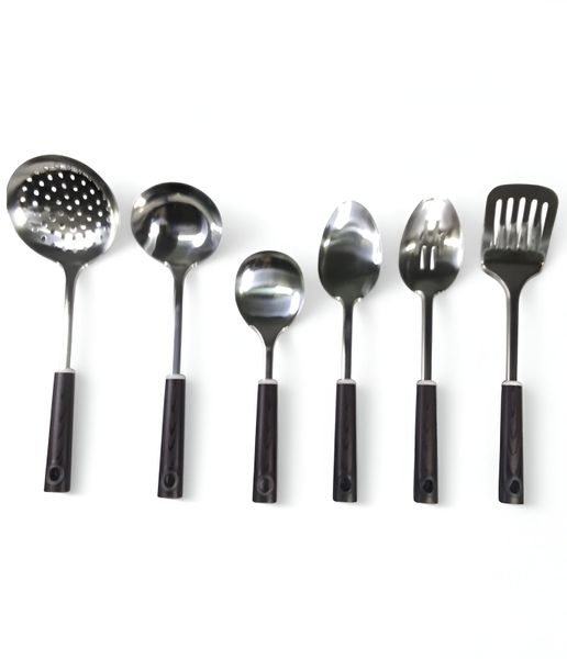 6-Piece Stainless Steel Cooking &amp; Serving Utensil Set
