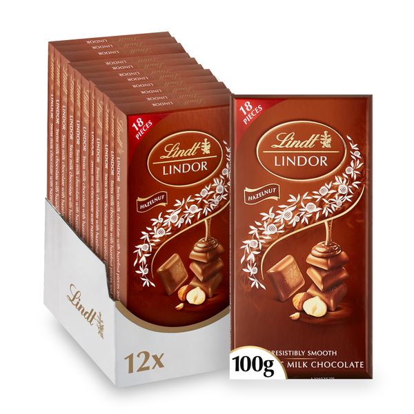 LINDOR Hazelnut Singles - 12 x 100g