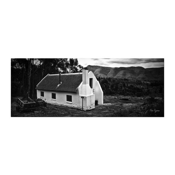 farm building africa black whitea Large Desk Pad By Fanie Heymans