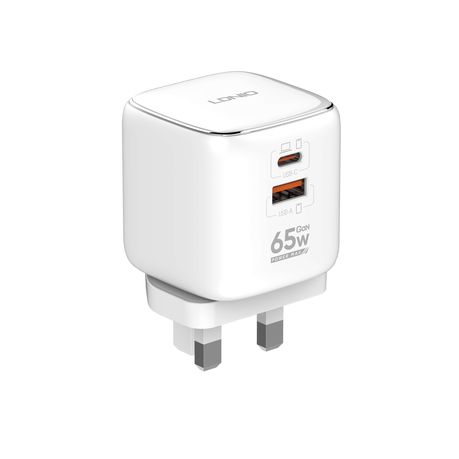 65W Super Fast Wall Charger USB-C & USB-A with 1m USB-C Cable LDNIO Q2617 Image
