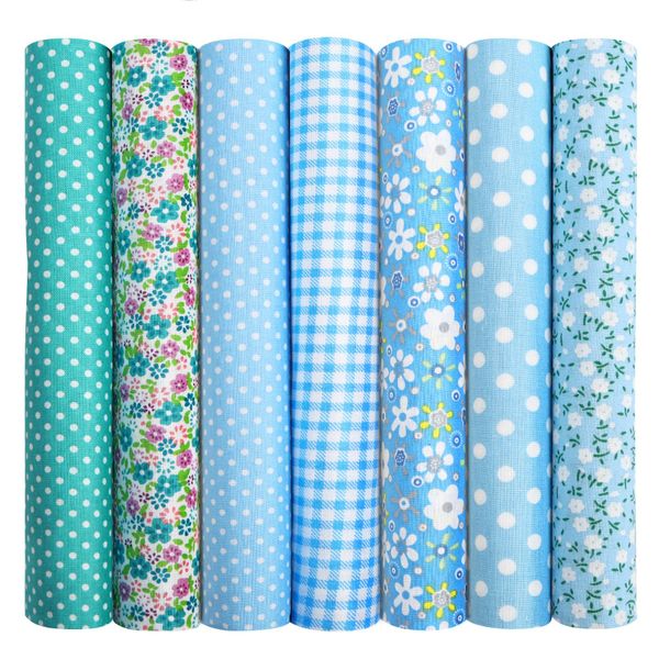 7 Pack Cotton Fabric Bundles,50cm x 50cm Fabric Bundles,Quilting Cotton