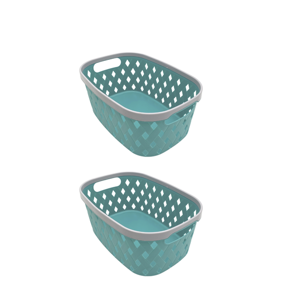 Plastic Curved Storage Basket and Organizer - 2 Pack