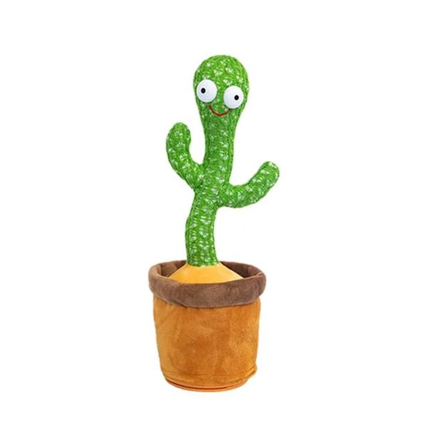 Rechargeable Electronic Dancing Cactus Plush Toy With Music &amp; Lights