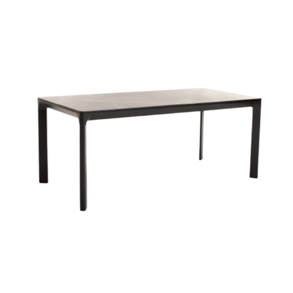 Outdoor Dining Table with Stone Effect Top