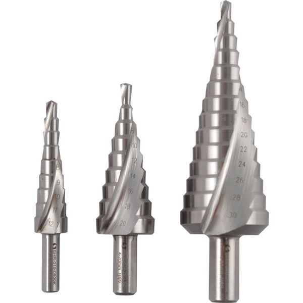 4-30mm Sheet Metal Step Drills HSS - 3 Piece Set