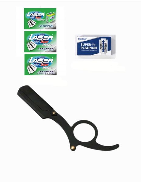 Professional Barber Straight Razor with 40 Double-Sided Blades