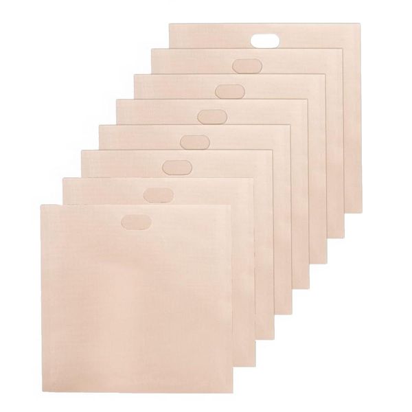 Reusable Toaster Bags 8 Pack, 16cm Non-Stick for Sandwiches and Pizza