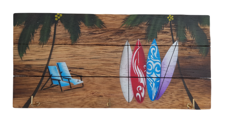 Airbrushed Keyholder Board - 4 Surfboard - 12x25cm