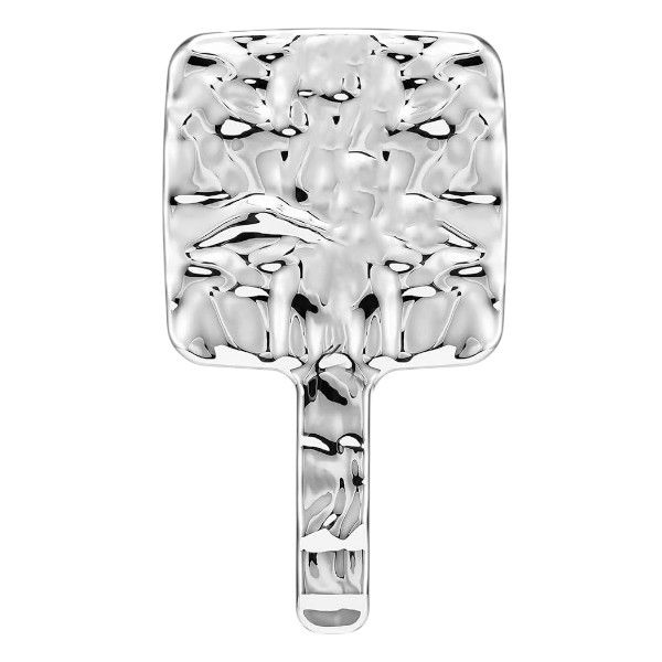 Large Aluminum Handheld Vanity Mirror - Silver