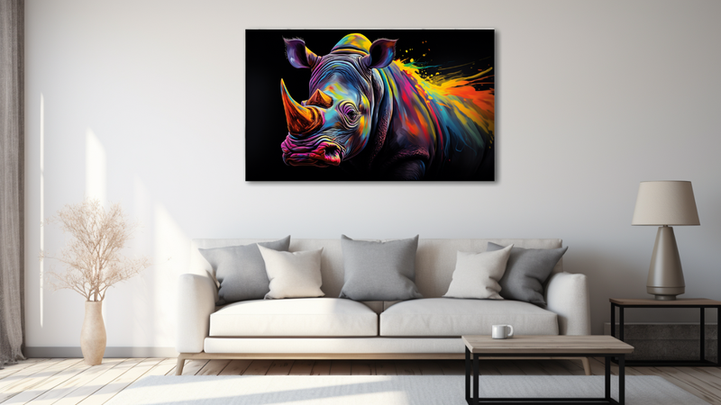 Canvas Wall Art - Rhino Vigilence Abstract - HD0569