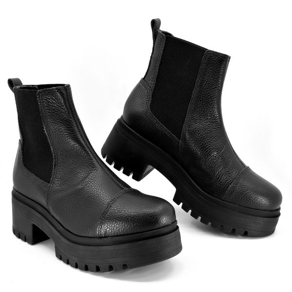 Usaflex Suede Boots With Fur Accent - Black