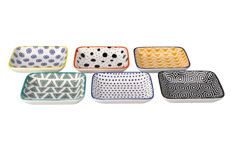 Bohemian Design Snack Dishes 6 Piece Set