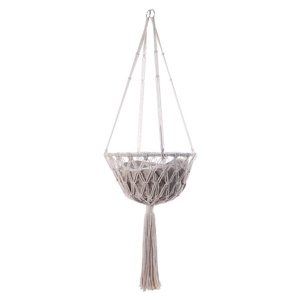 Bohemian style hand woven pet cat basket pet hammock
