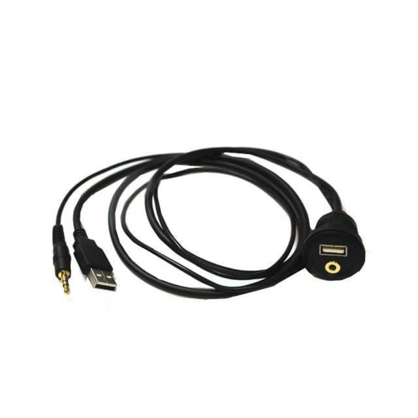XY-USB2A/ST3,5PJF-2/100 Combo USB2.0 &amp; 3.5mm Stereo Jack Panel Cordset