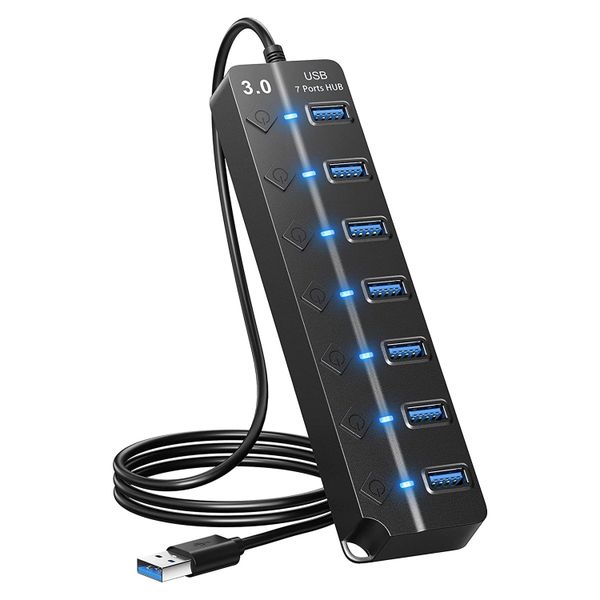 7 Ports USB Hub Splitter Multi Hub USB 3.0 Adapter USB Several Ports