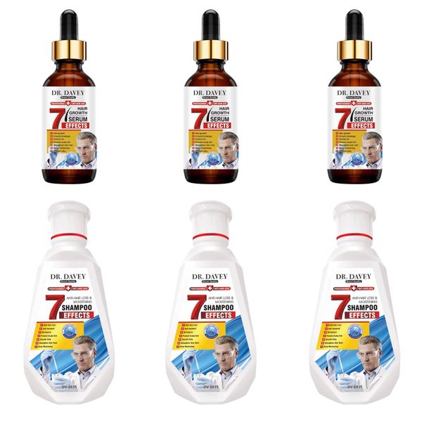 6 Pack-Dr Davey 7 Effects Anti-Hair Loss Shampoo 450ml&amp;Hair Growth Oil 60ml
