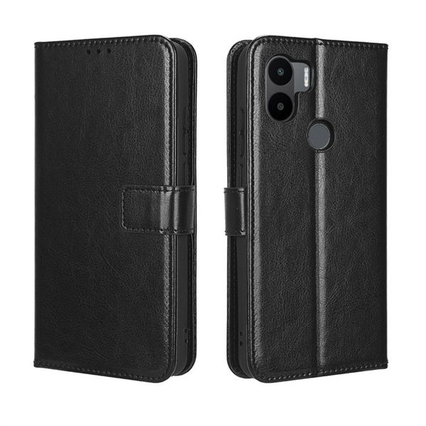 Crazy Horse Pattern Wallet Drawstring Flip Cover Compatible With Redmi A2