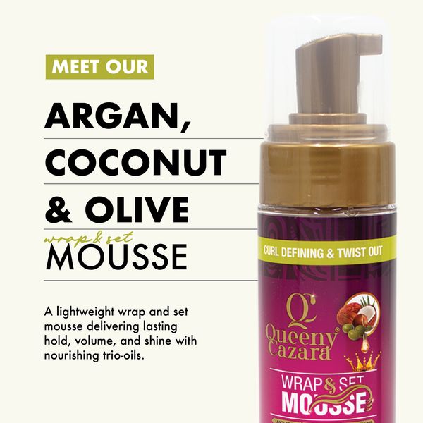 Queeny Cazara Argan, Coconut &amp; Olive Wrap and Set Mousse
