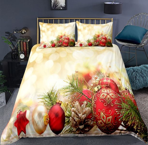 3D Printed Christmas Ornament Decorations Duvet Cover Set