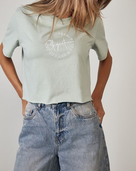 Women's Factorie Short Sleeve Crop Graphic T Shirt - Ether/Vacation