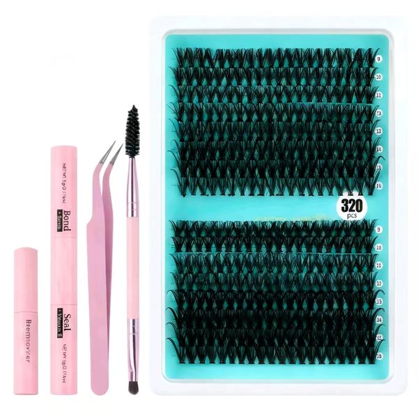 DIY Eyelash Extension Kit 9-16mm 320 Pieces Single Eyelashes