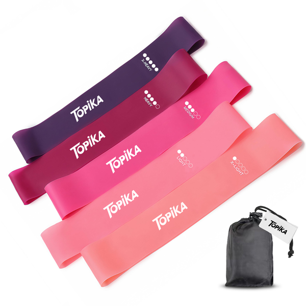 Topika Resistance Bands Set of 5, Strong Latex Loops for Home &amp; Gym Use