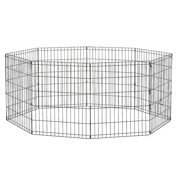 8 Pieces Foldable Metal Dog Playpen Indoor Outdoor 90cm Tall Exercise Pen