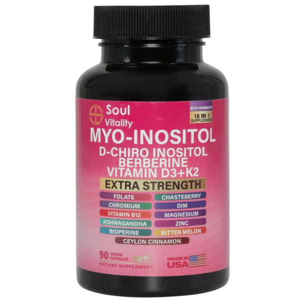 Soul Vitality 16-in-1 Myo-Inositol Capsules with Berberine and Vitamin D3